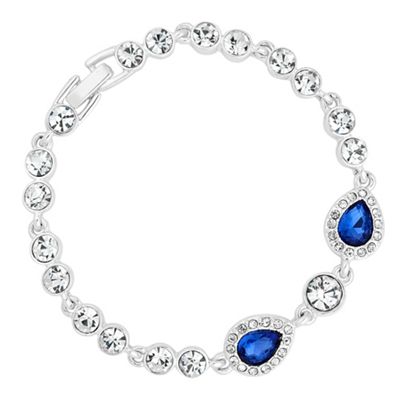 Blue crystal peardrop bracelet